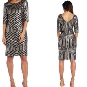 Elegant Black and Silver Women's Dress